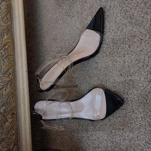 Fashion Nova size 10 Black peeptoe heels